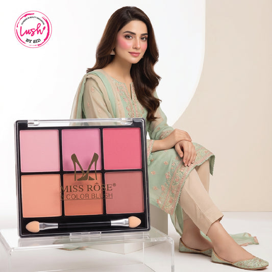 Miss Rose 6 Color Blush & 2 Color Contour Palette